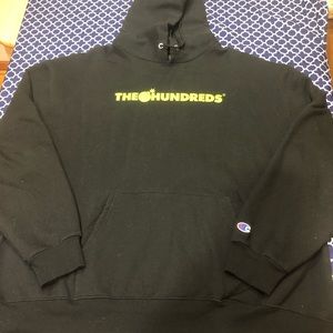 The Hundreds Yellow on Black Box Logo Hoodie